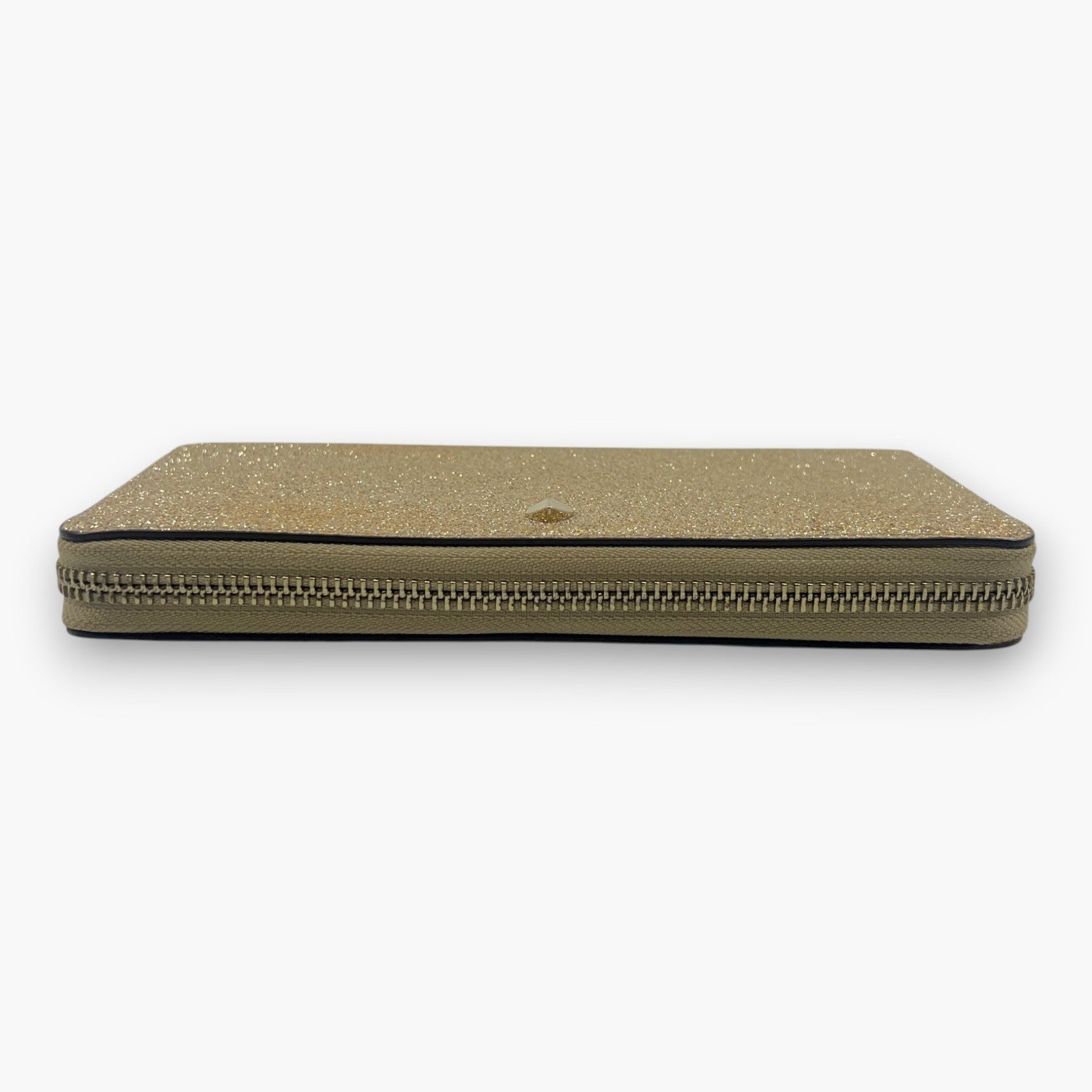 Kate Spade New York Gold Glitter Zip Around Continental Wallet