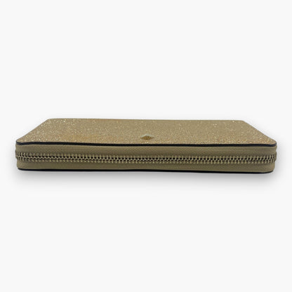 Kate Spade New York Gold Glitter Zip Around Continental Wallet