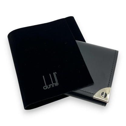 Dunhill Black Leather Key Case with 6 Silver-Tone Hooks w/ Box Card Cloth