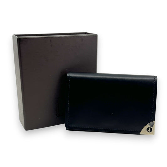 Dunhill Black Leather Key Case with 6 Silver-Tone Hooks w/ Box Card Cloth