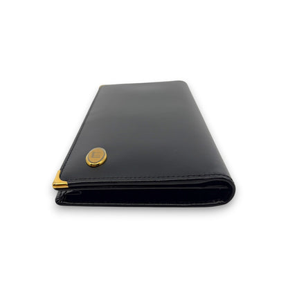 Dunhill Black Leather Long Wallet w/ Brand Card Dust Bag Box