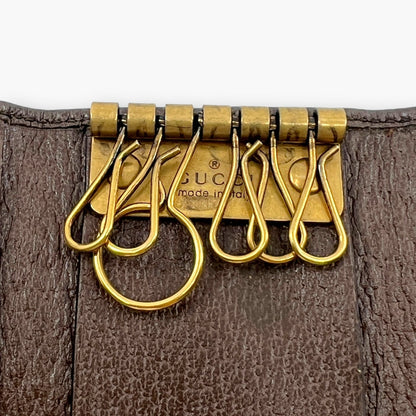 Gucci Ophidia GG Supreme Web Stripe 6-Key Case with Dust Bag