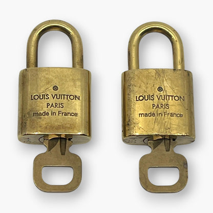 Louis Vuitton Padlock Set of 10 Gold-Tone Brass Locks & Keys pj260605