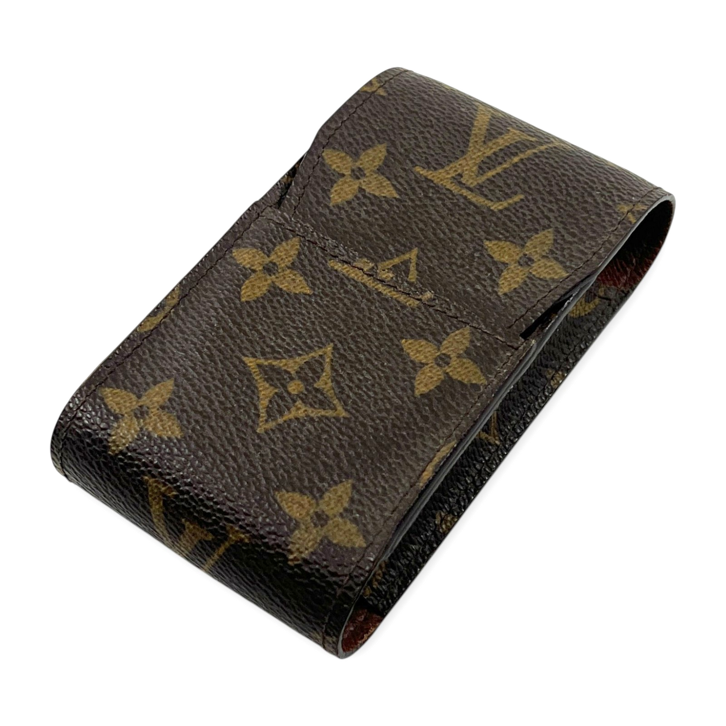 Louis Vuitton Monogram Etui Cigarette Tobacco Case M63024 Brown Canvas Leather