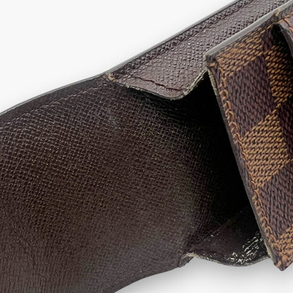 Louis Vuitton Damier Ebene Etui Cigarette Case Brown Canvas Leather