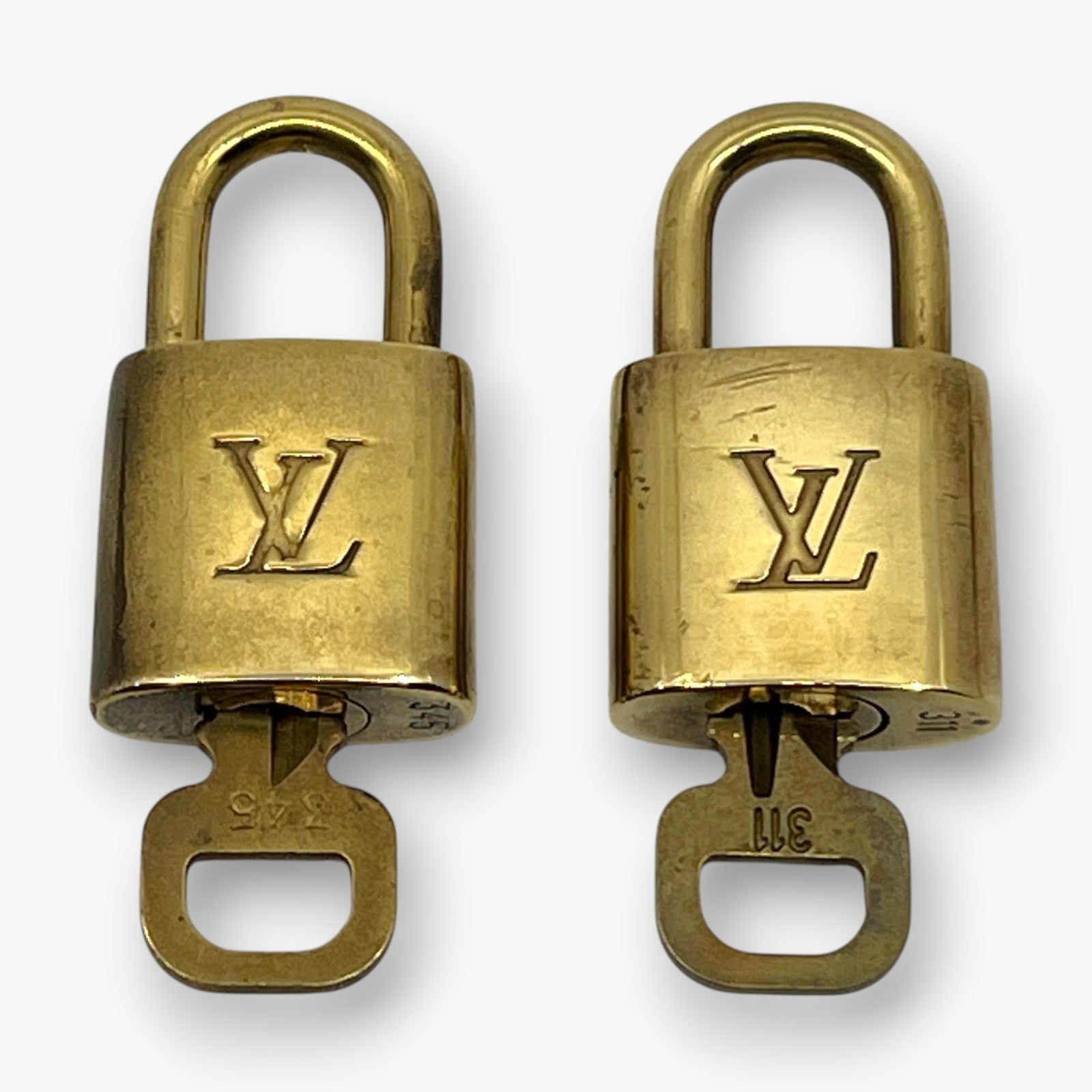 Louis Vuitton Padlock Set of 10 Gold-Tone Brass Locks & Keys pj260606