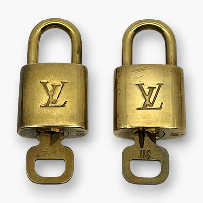 Louis Vuitton Padlock Set of 10 Gold-Tone Brass Locks & Keys pj260606