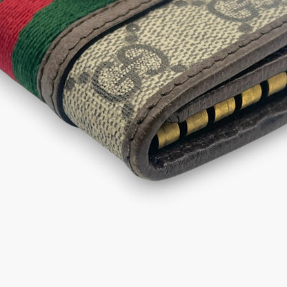 Gucci Ophidia GG Supreme Web Stripe 6-Key Case with Dust Bag