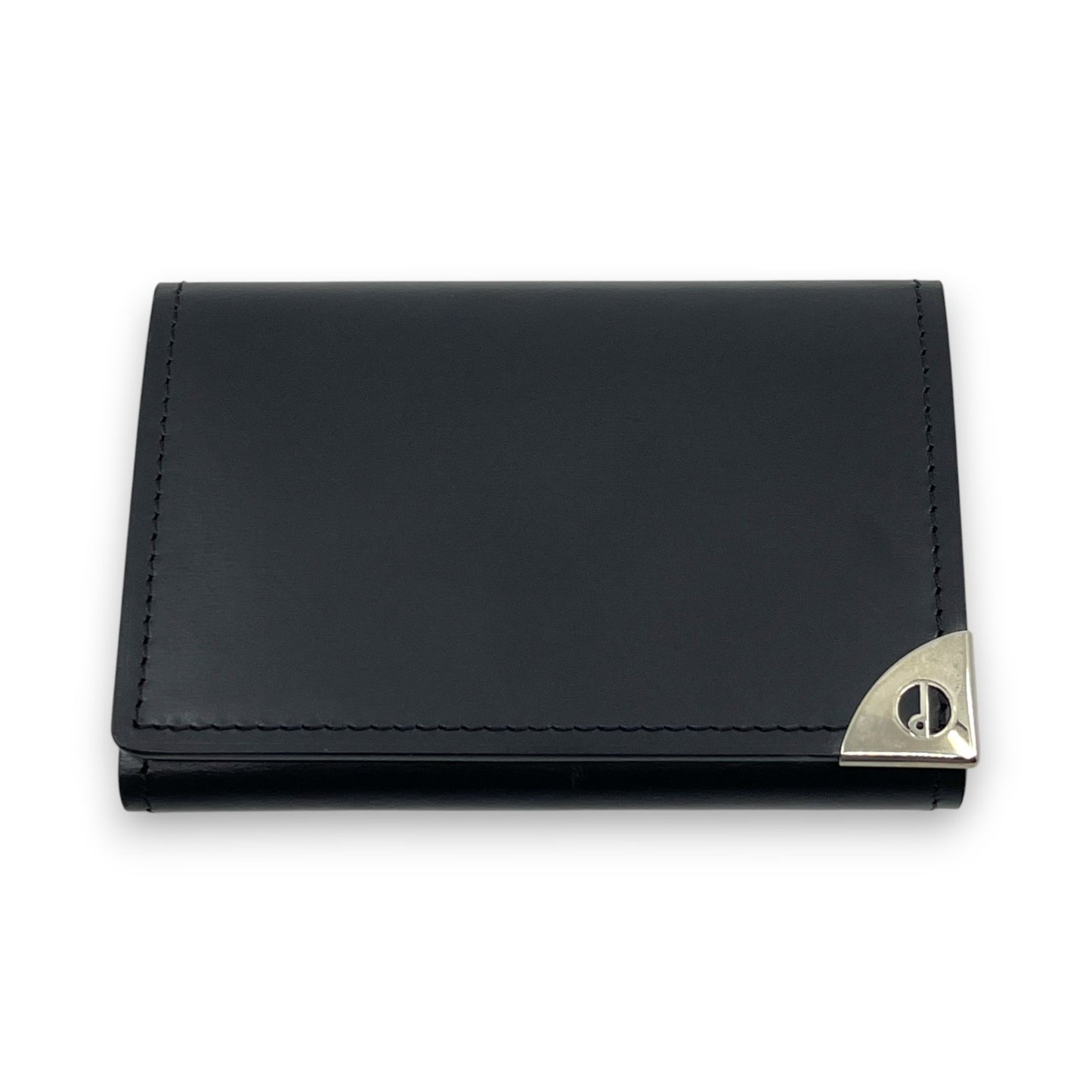 Dunhill Black Leather Key Case with 6 Silver-Tone Hooks w/ Box Card Cloth