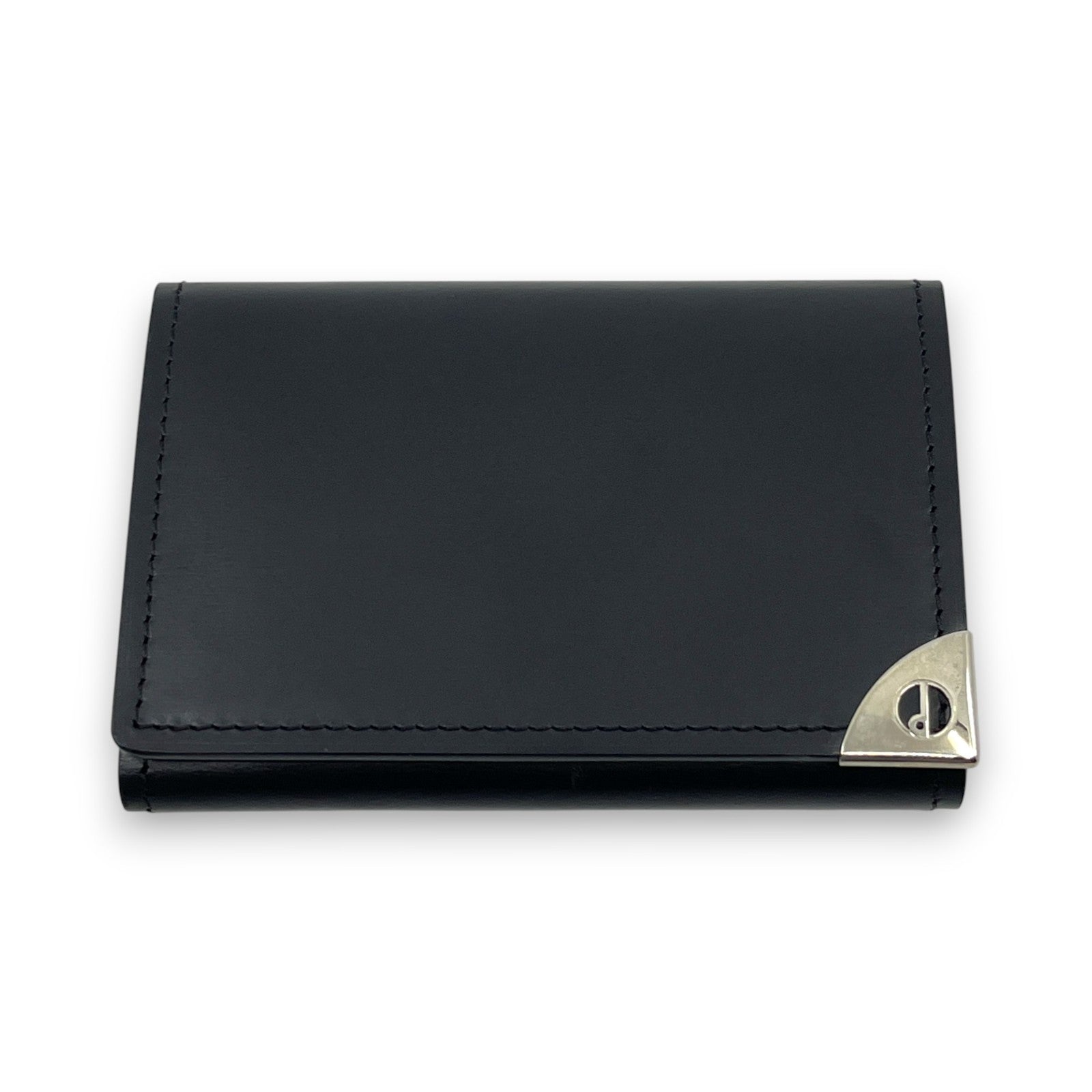 Dunhill Black Leather Key Case with 6 Silver-Tone Hooks w/ Box Card Cloth
