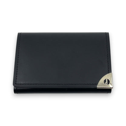 Dunhill Black Leather Key Case with 6 Silver-Tone Hooks w/ Box Card Cloth