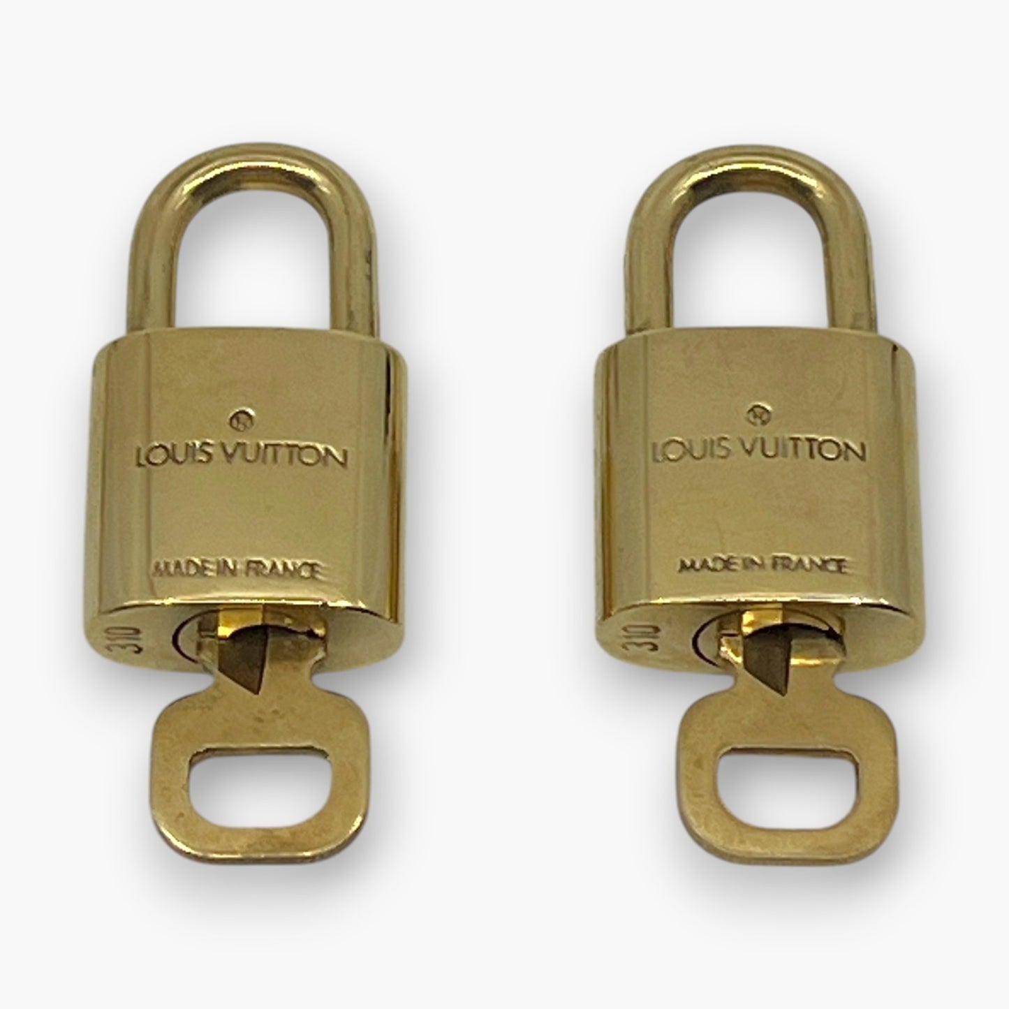 Louis Vuitton Padlock Lock with Key Brass Gold Set of 10 Bag Accessory
