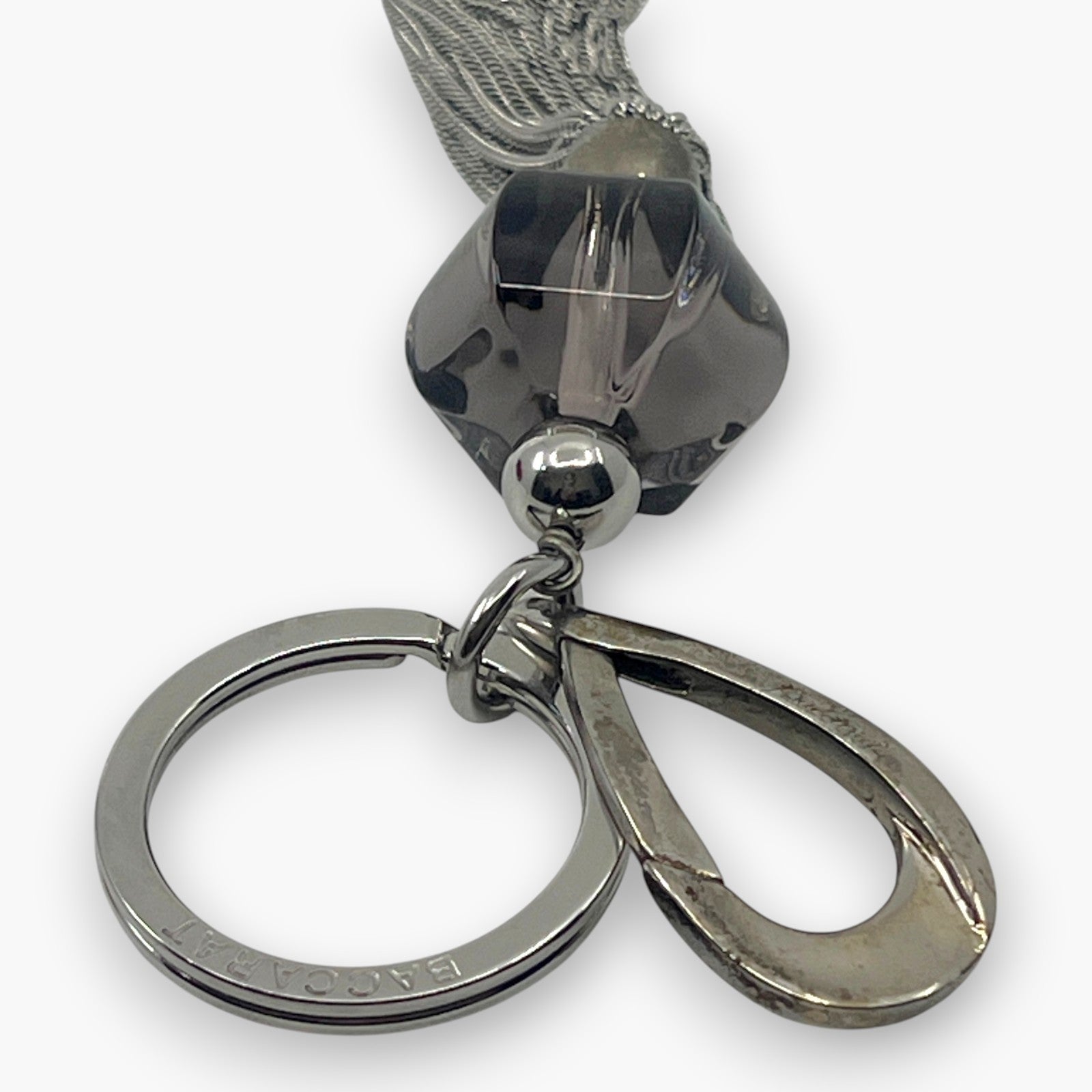 Baccarat Crystal Tassel Key Ring Bag Charm with Box Pouch