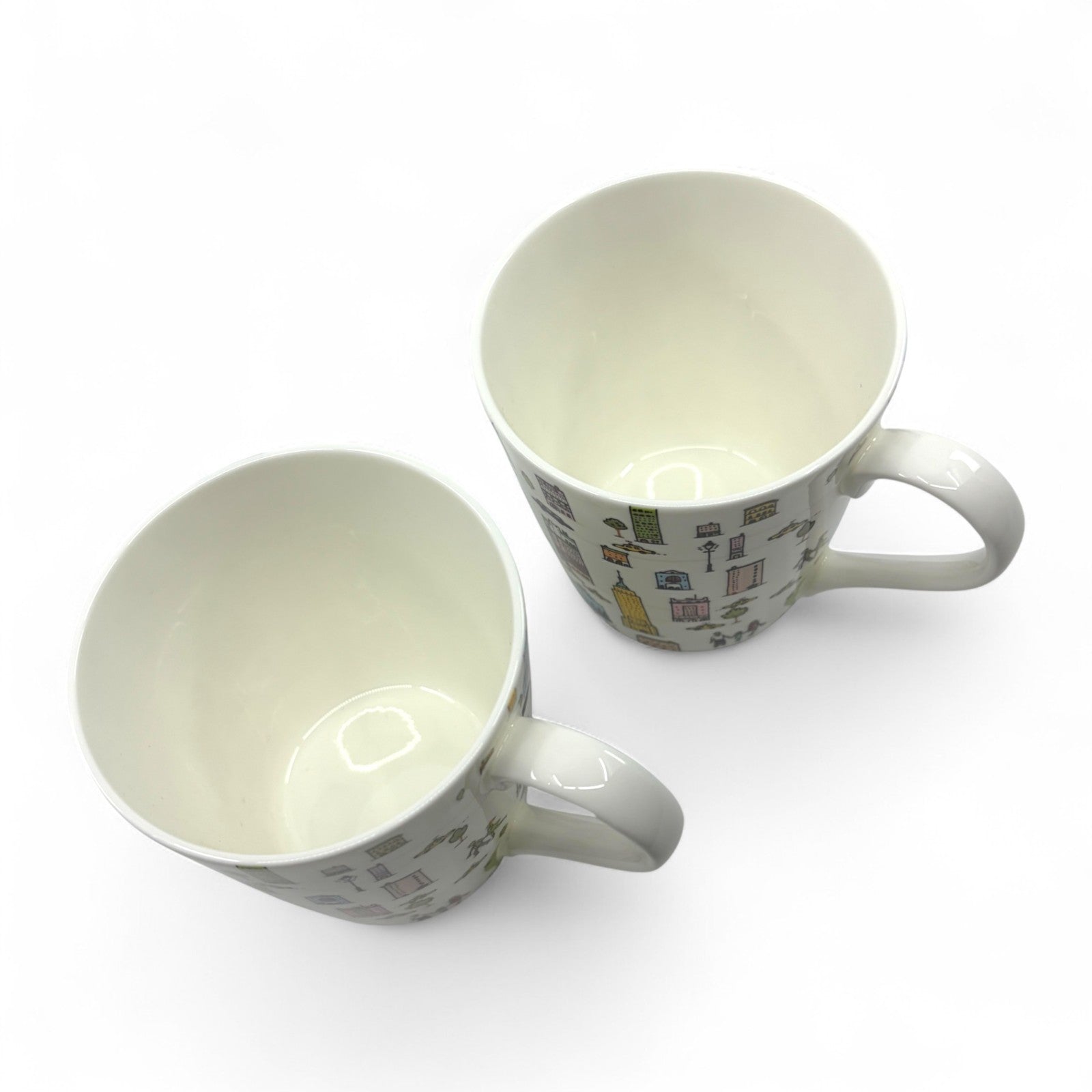 Tiffany & Co. 5th Avenue Bone China Mug 2 Cups Pair Set in NYC Design w/ Box