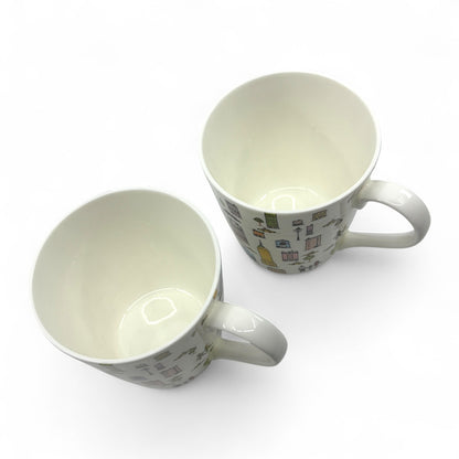 Tiffany & Co. 5th Avenue Bone China Mug 2 Cups Pair Set in NYC Design w/ Box
