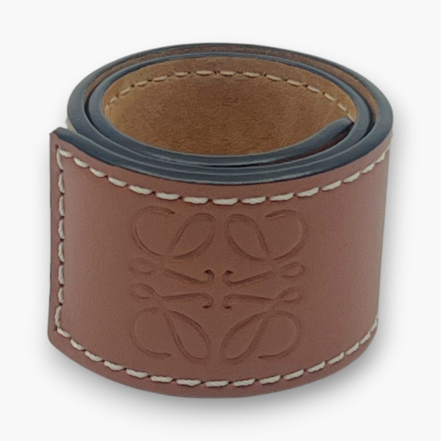 Loewe Anagram Slap Bracelet Small in Brown Leather