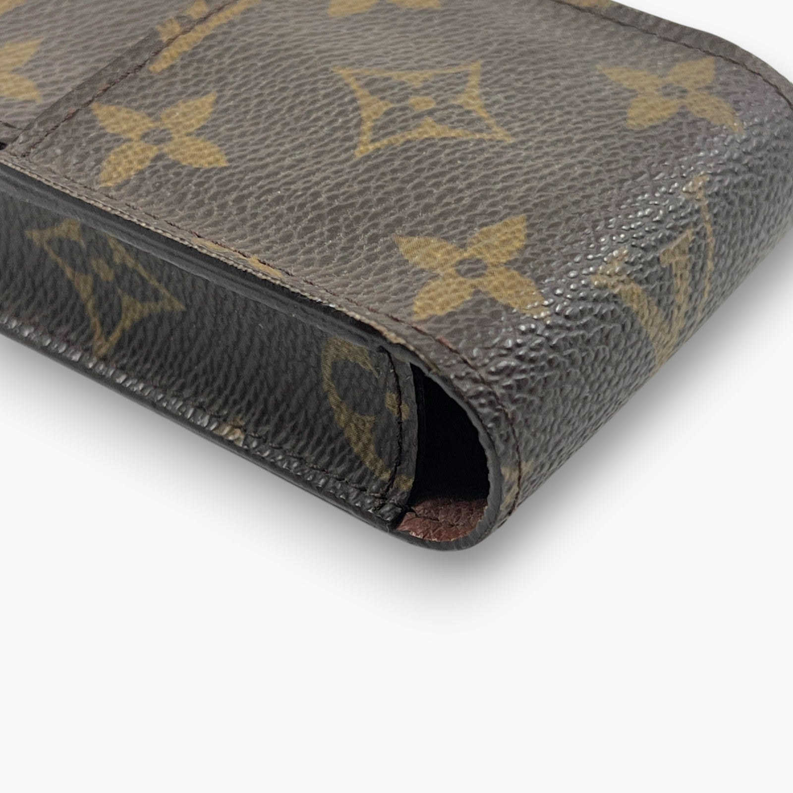 Louis Vuitton Monogram Etui Cigarette Tobacco Case M63024 Brown Canvas Leather