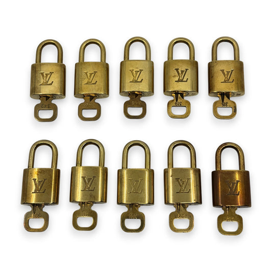 Louis Vuitton Padlock Set of 10 Gold-Tone Brass Locks and Keys