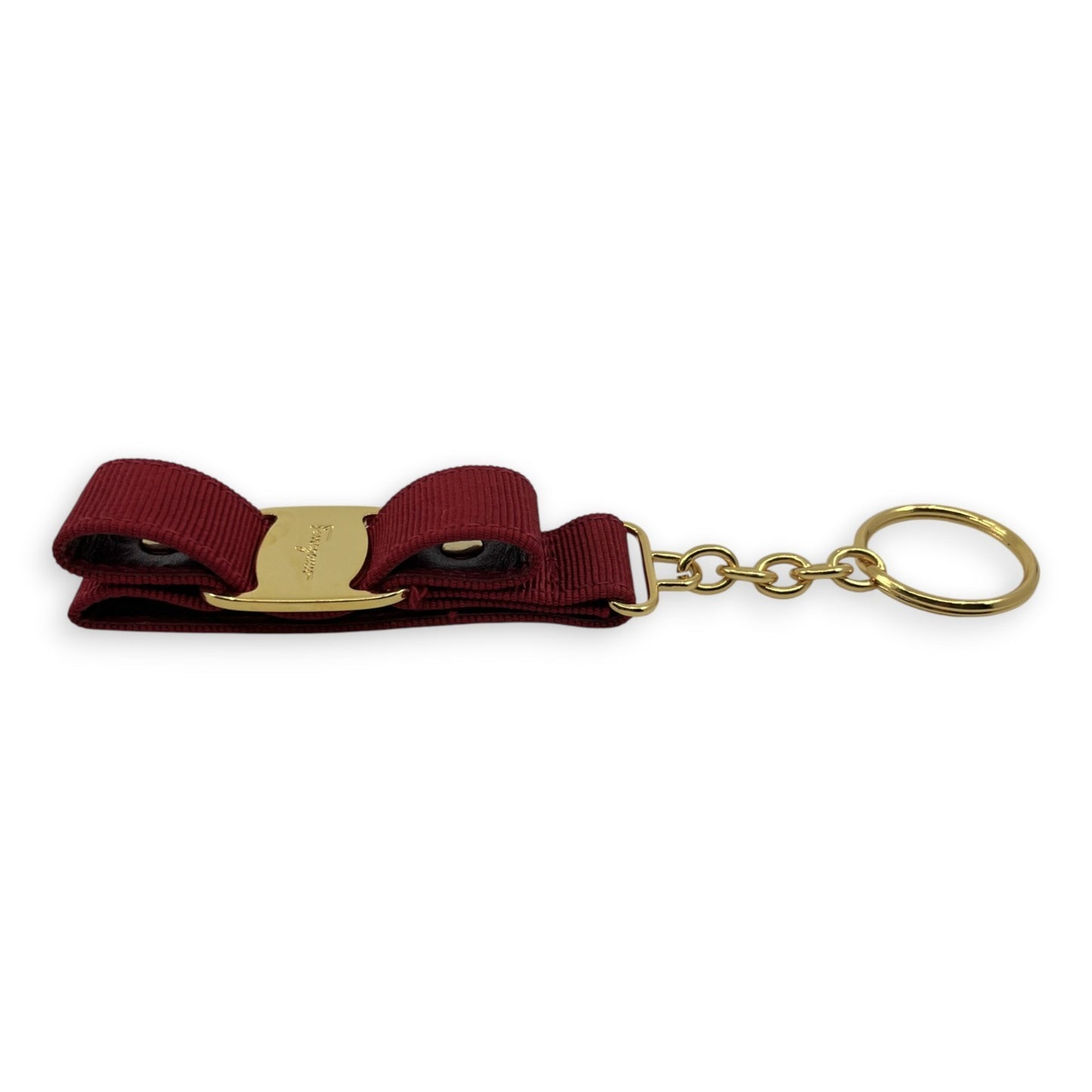 Salvatore Ferragamo Vara Ribbon Keychain Charm Red with Box