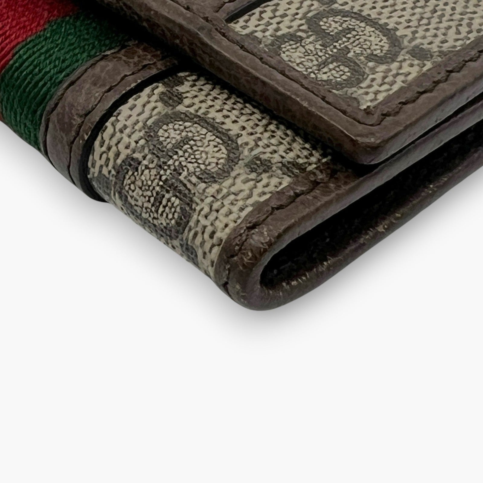 Gucci Ophidia GG Supreme Web Stripe 6-Key Case with Dust Bag