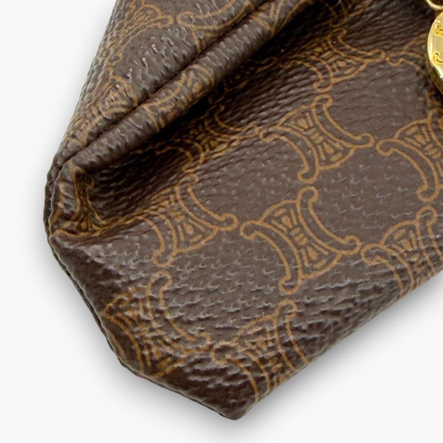 Celine Macadam Vintage Coin Purse Brown with Charm Tassel