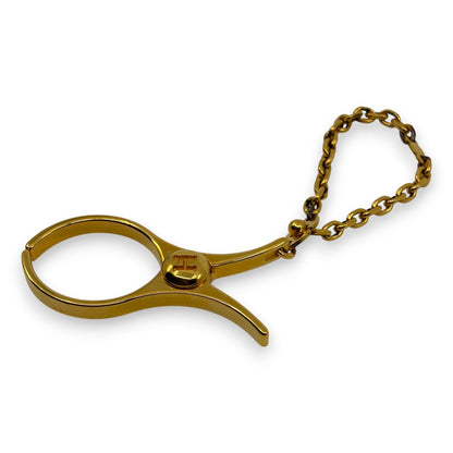 Hermes Filou Glove Holder Gold-Tone Metal with Chain