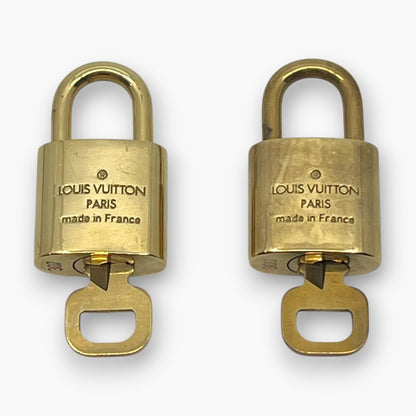 Louis Vuitton Padlock Set of 10 Gold-Tone Brass Locks & Keys pj260603