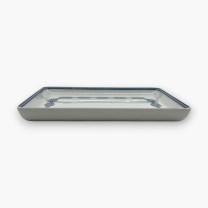 Hermes Chaine d'Ancre Porcelain Rectangular Change Tray Plate Set of 3 Auth
