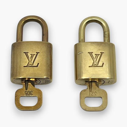 Louis Vuitton Padlock Set of 10 Gold-Tone Brass Locks & Keys pj260603