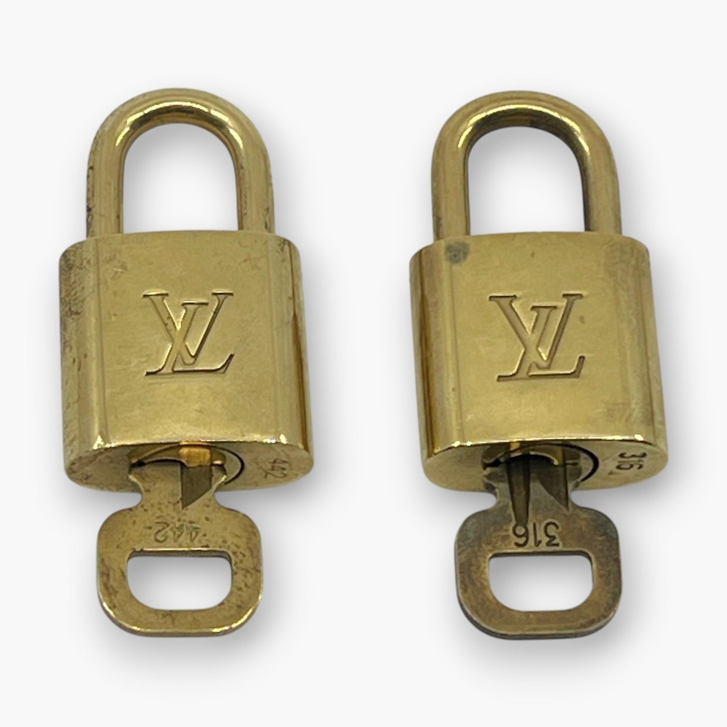 Louis Vuitton Padlock Set of 10 Gold-Tone Brass Locks & Keys pj260602