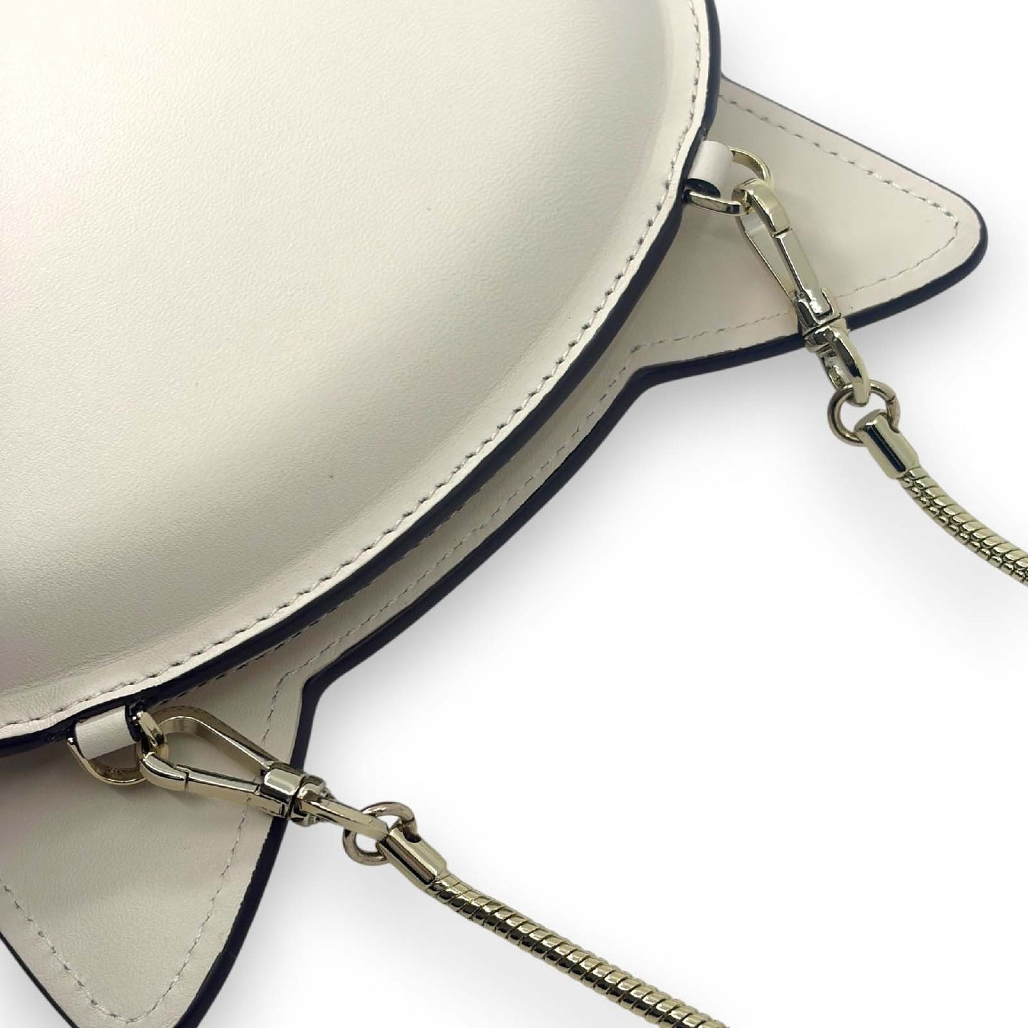 Kate Spade New York Cat Crossbody Bag Meow Cat White Leather Feline Design