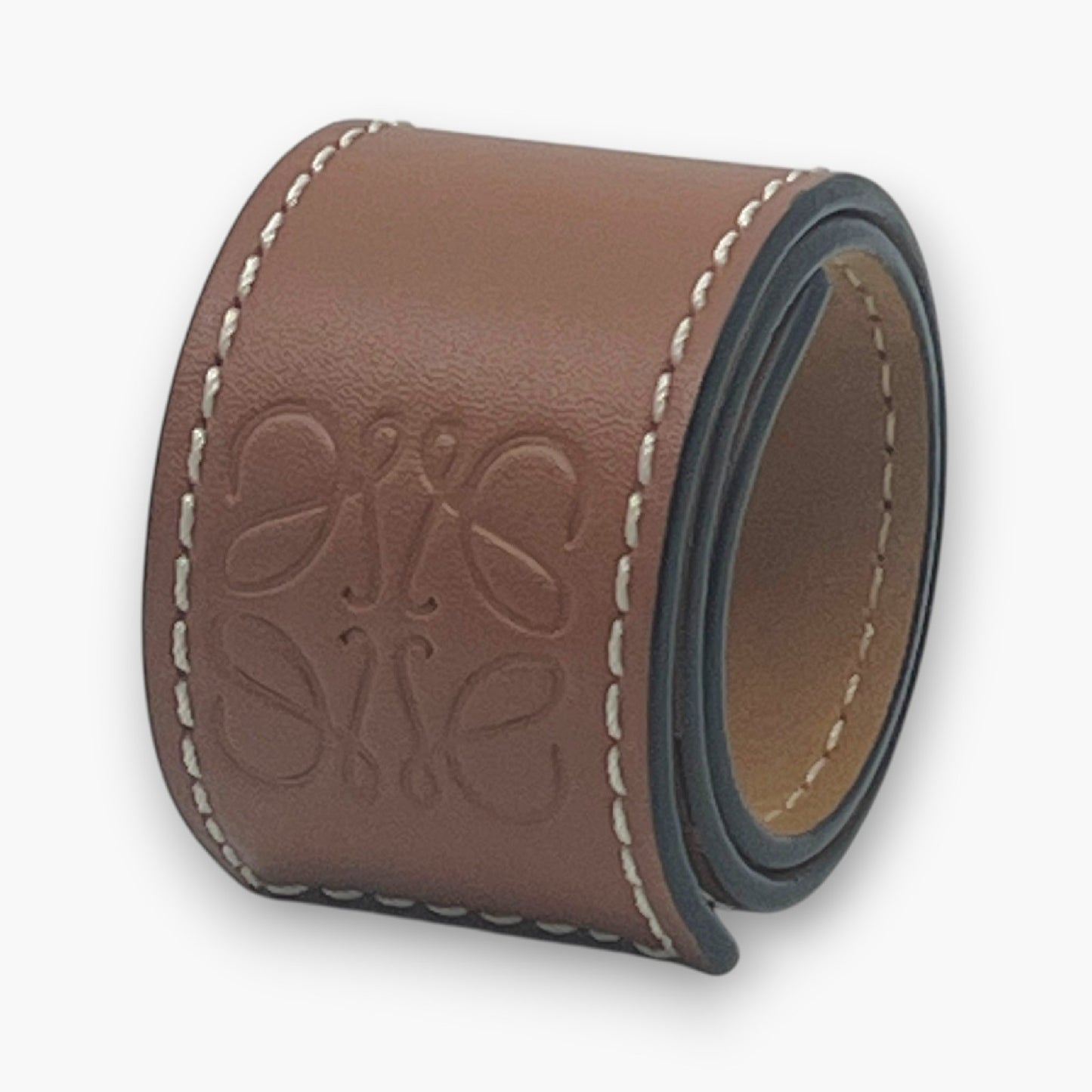 Loewe Anagram Slap Bracelet Small in Brown Leather