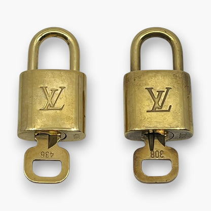Louis Vuitton Padlock Set of 10 Gold-Tone Brass Locks & Keys pj260603