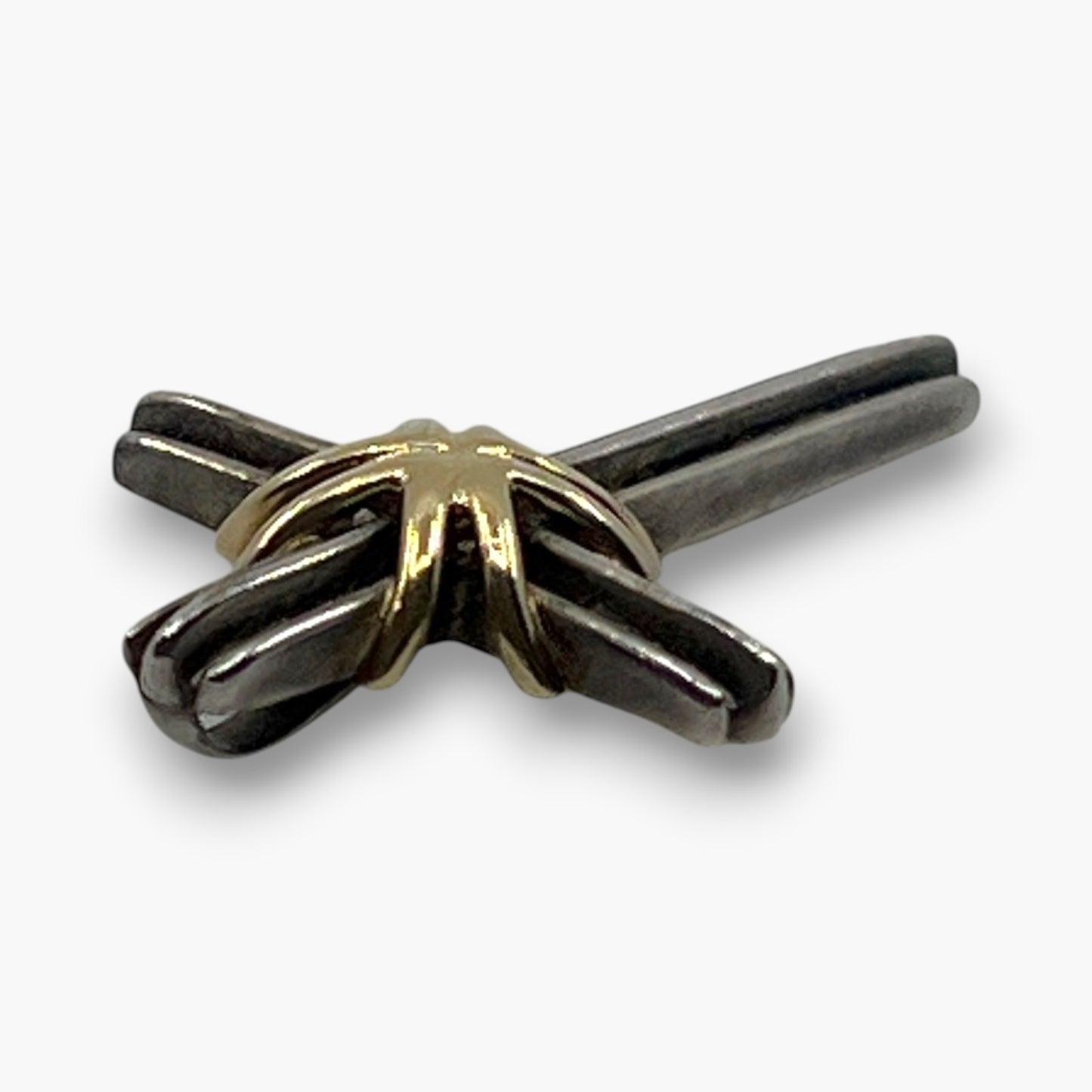 Tiffany & Co. Signature Cross Pendant Top Sterling Silver 925 18K Gold