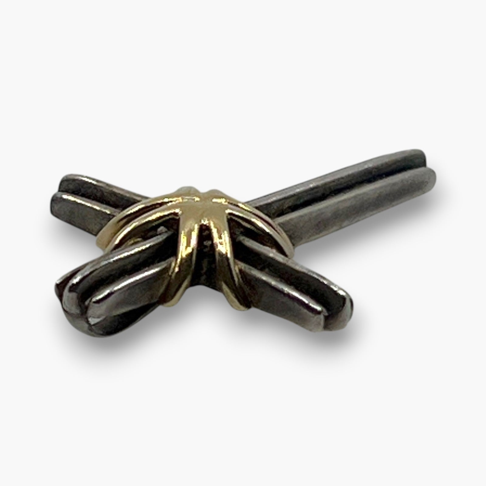 Tiffany & Co. Signature Cross Pendant Top Sterling Silver 925 18K Gold