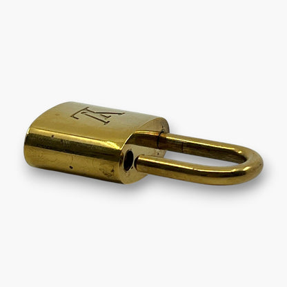 Louis Vuitton Cadena Gold-Tone Brass Padlock Key Set with Leather Clochette