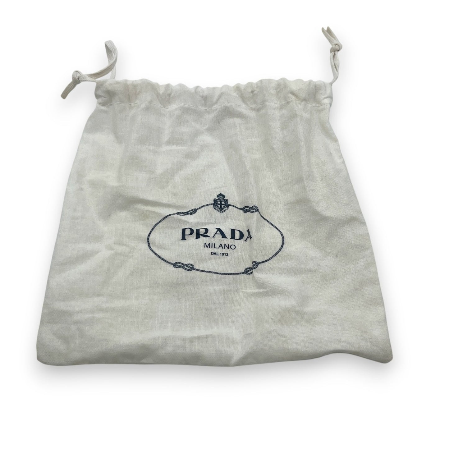 Prada Pink Saffiano Leather Heart Ribbon Key Ring Charm with Box Dust Bag