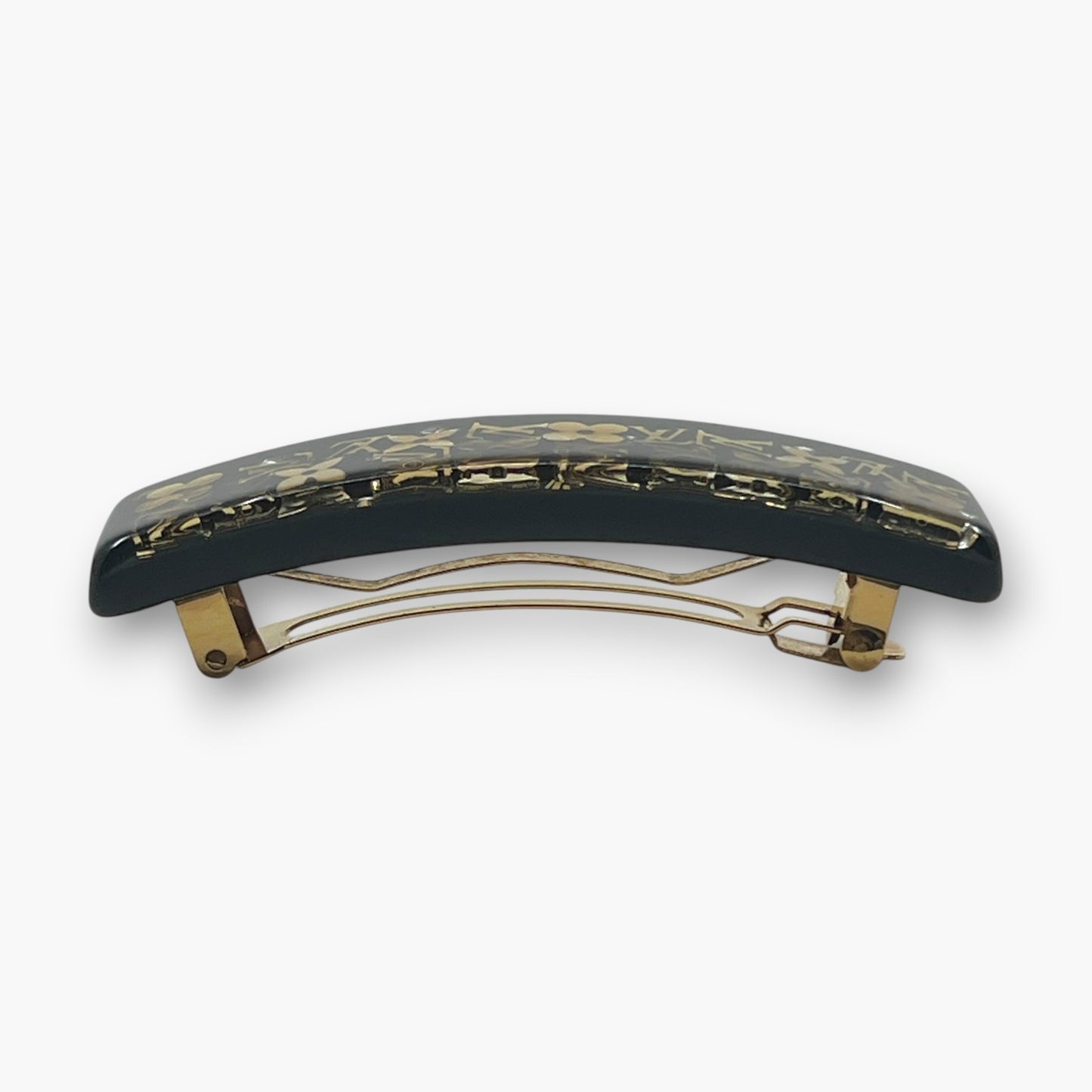 Louis Vuitton Inclusion Barrette Black Resin Monogram Hair Clip