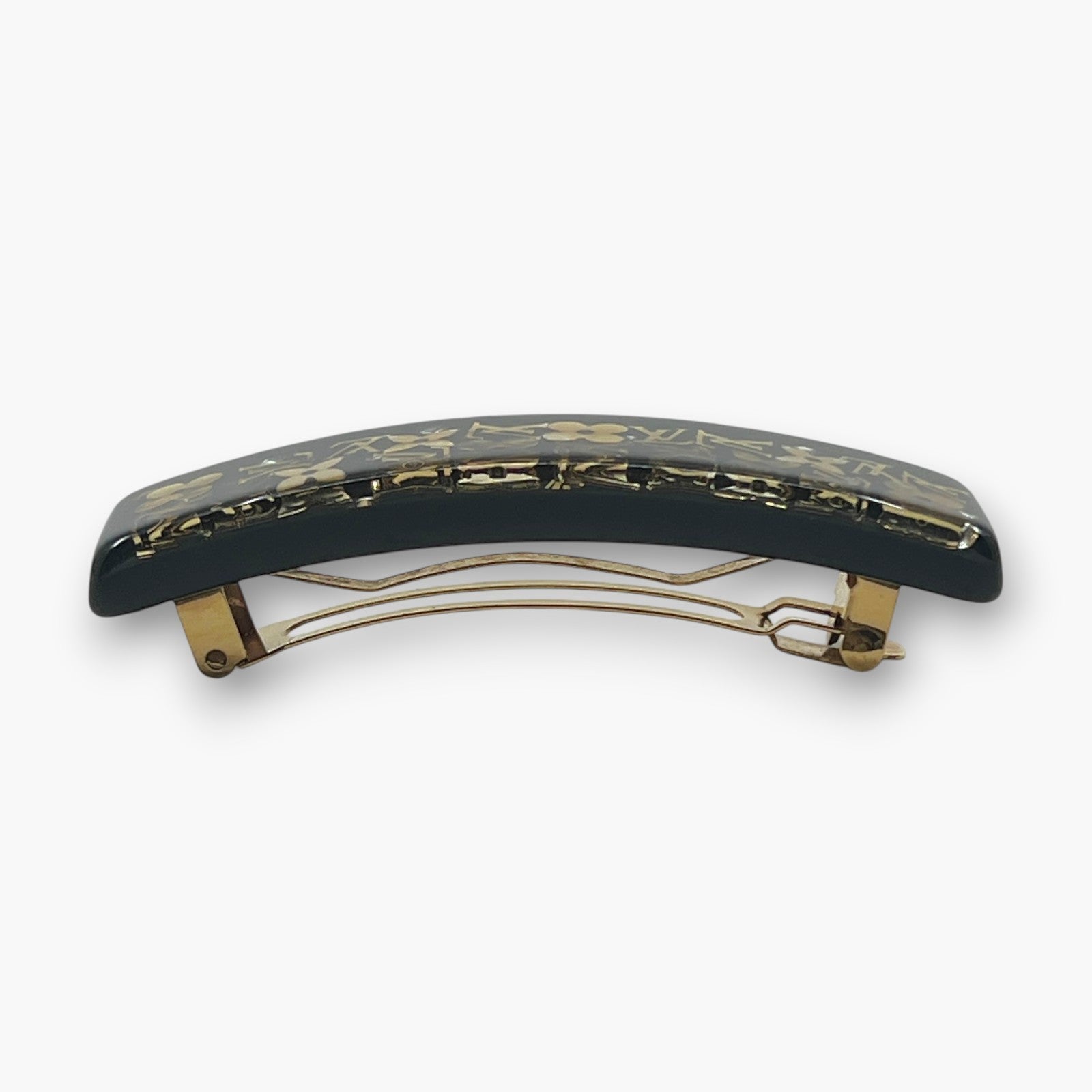 Louis Vuitton Inclusion Barrette Black Resin Monogram Hair Clip