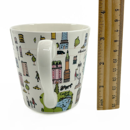 Tiffany & Co. 5th Avenue Bone China Mug 2 Cups Pair Set in NYC Design w/ Box