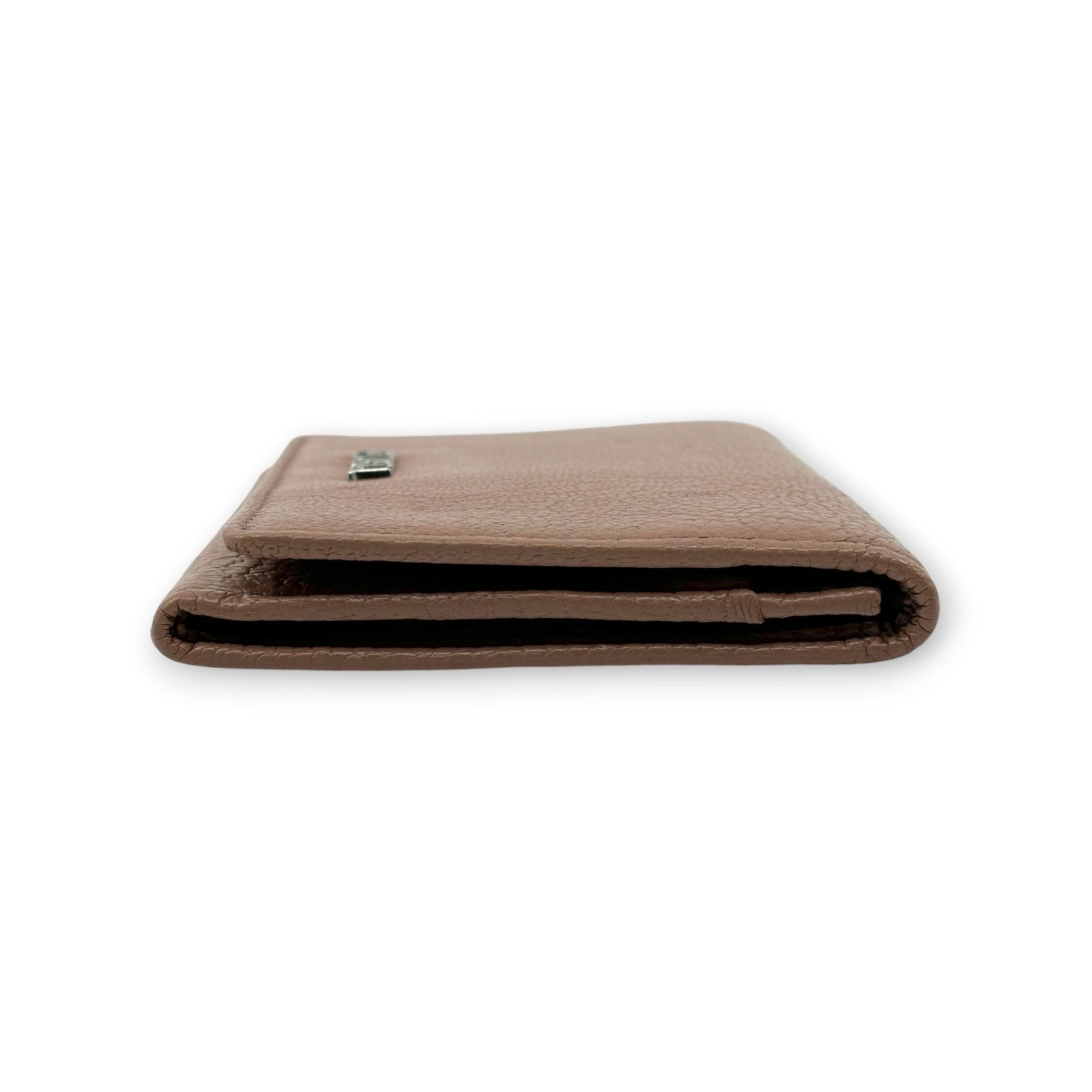 Furla Pink Beige Bifold Leather Card Case Wallet with Logo