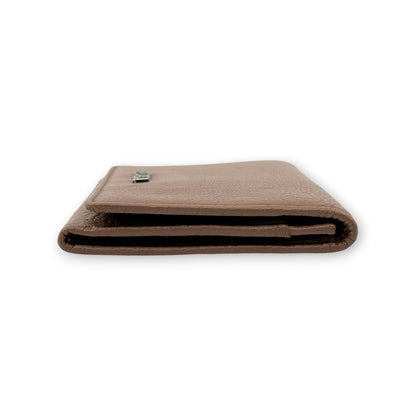 Furla Pink Beige Bifold Leather Card Case Wallet with Logo