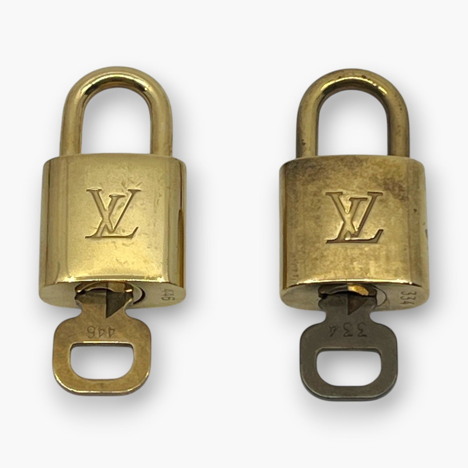 Louis Vuitton Padlock Set of 10 Gold-Tone Brass Locks & Keys pj260603