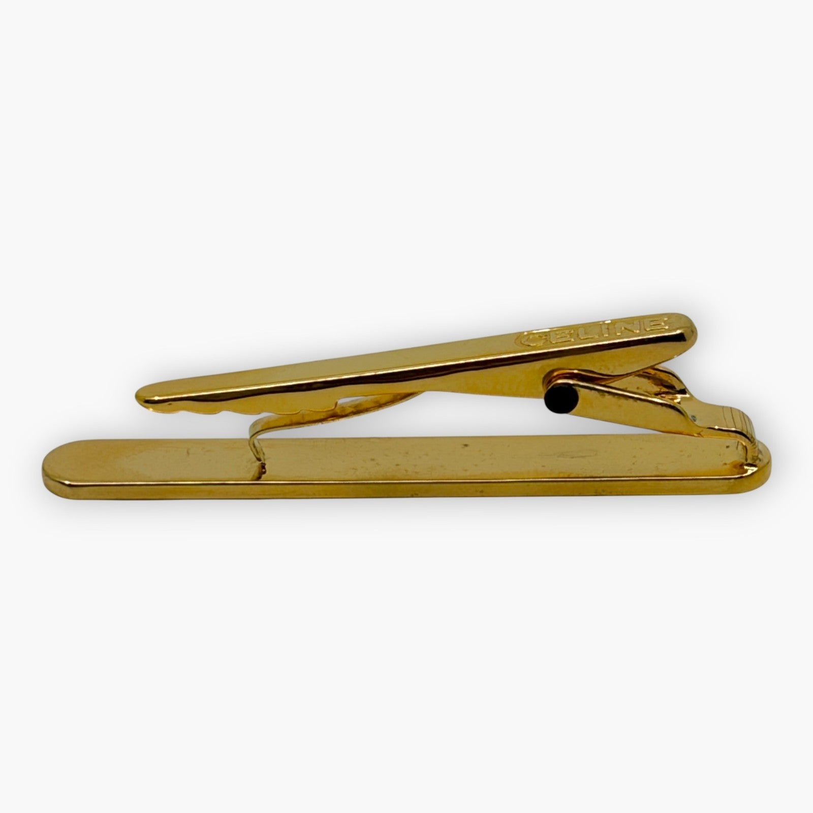 Celine Gold-Tone Logo Tie Clip Bar