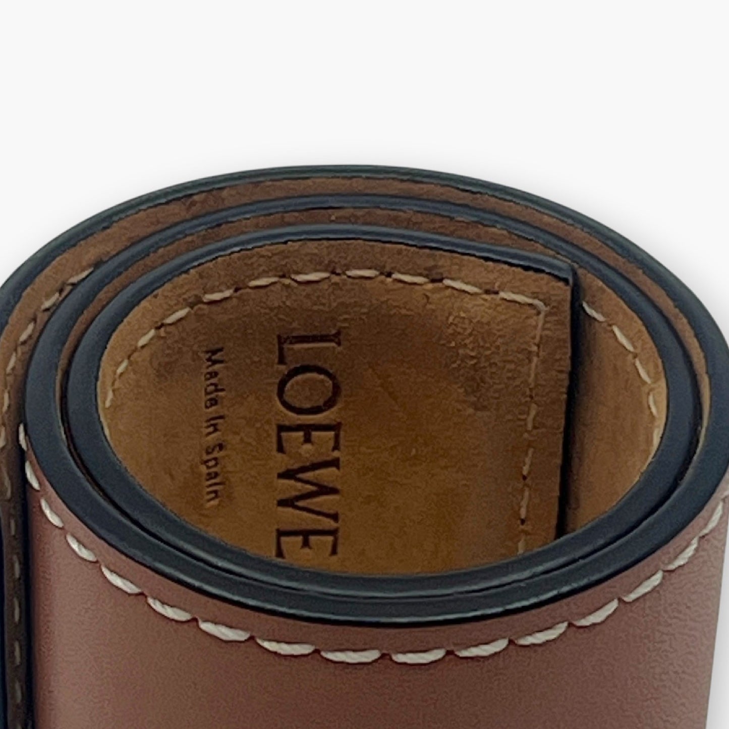 Loewe Anagram Slap Bracelet Small in Brown Leather