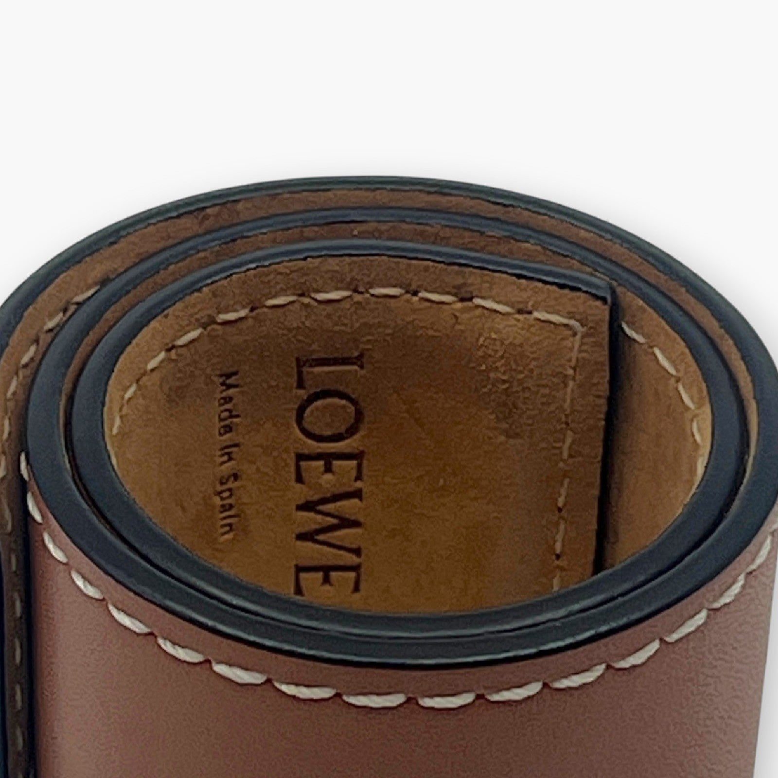 Loewe Anagram Slap Bracelet Small in Brown Leather