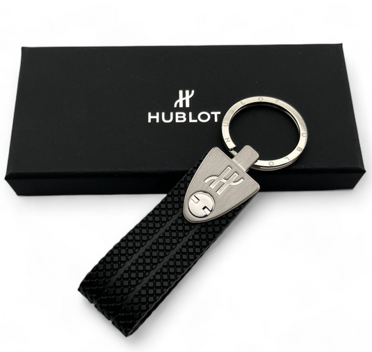 Hublot Key Ring Black Rubber Strap Keychain Black The Art of Fusion with Box