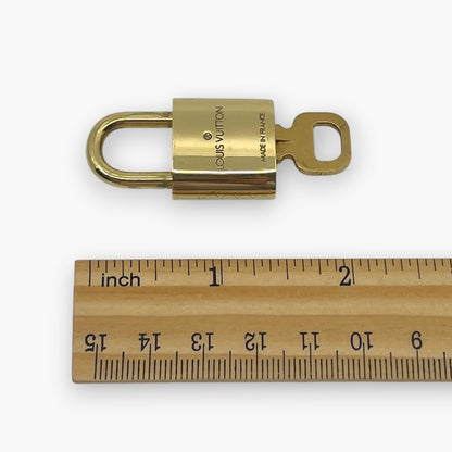 Louis Vuitton Padlock Lock with Key Brass Gold Set of 10 Bag Accessory