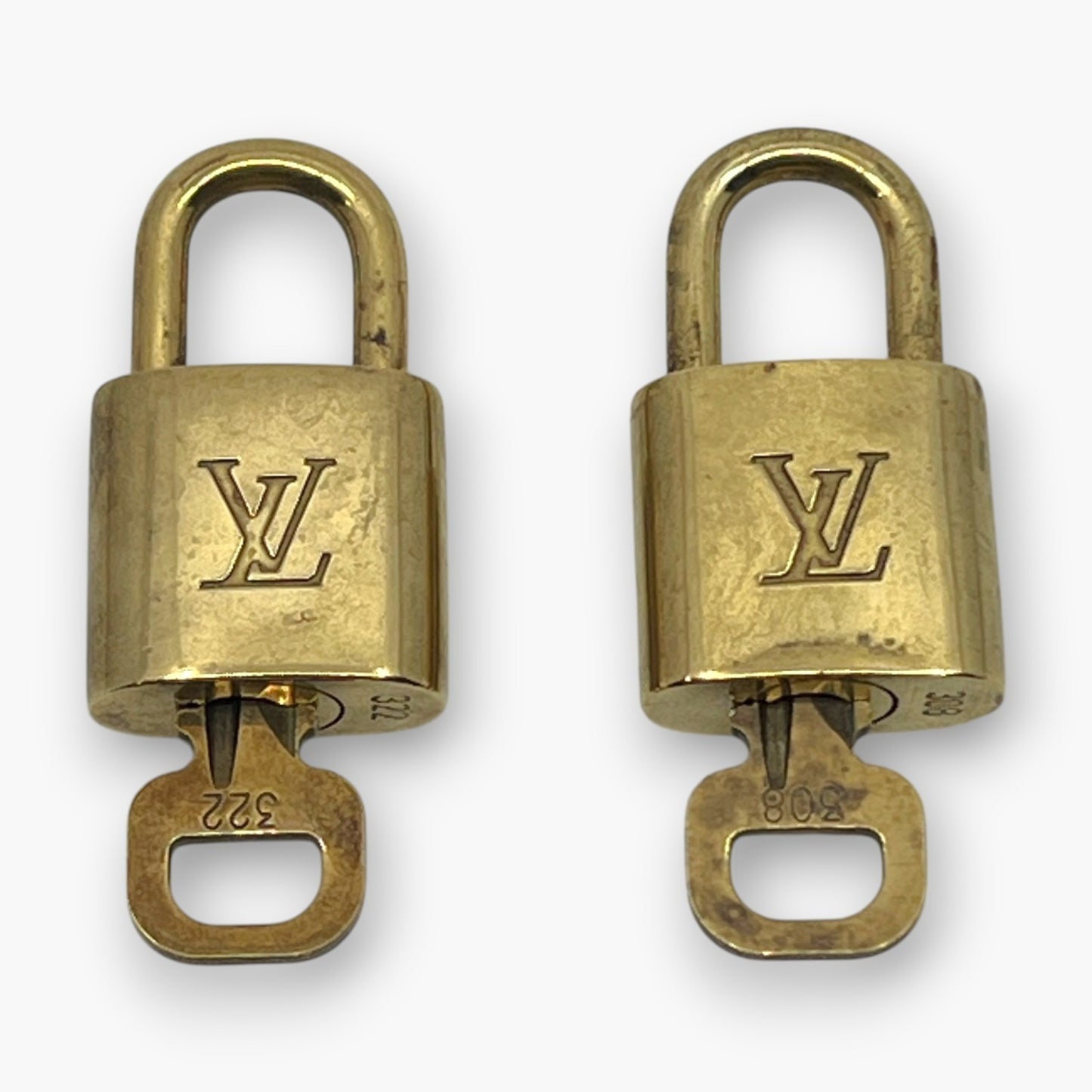 Louis Vuitton Padlock Set of 10 Gold-Tone Brass Locks & Keys pj260604