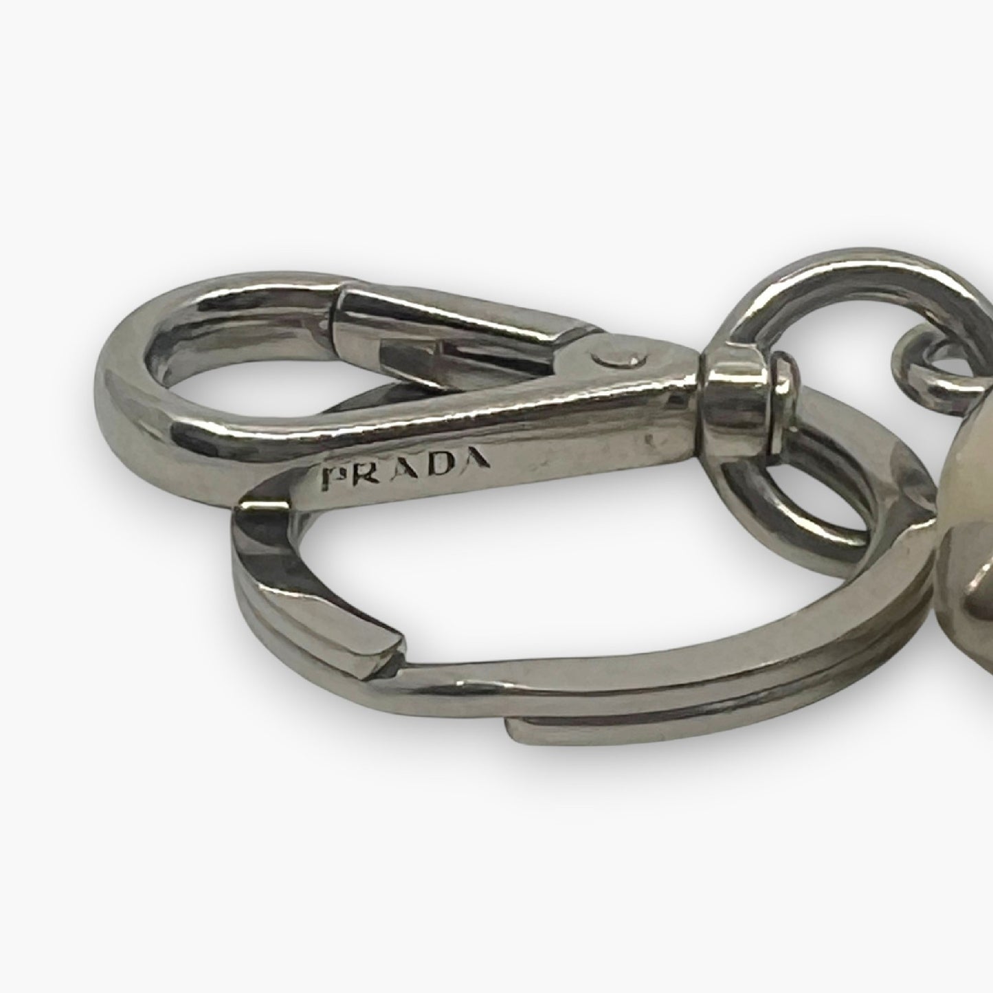 Prada Nancy Robot Key Ring Bag Charm Saffiano Leather